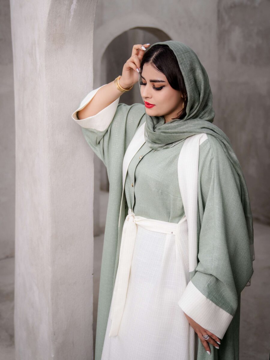 عبا VIP لوکس ماریه (سبز و استخوانی) - Image 6