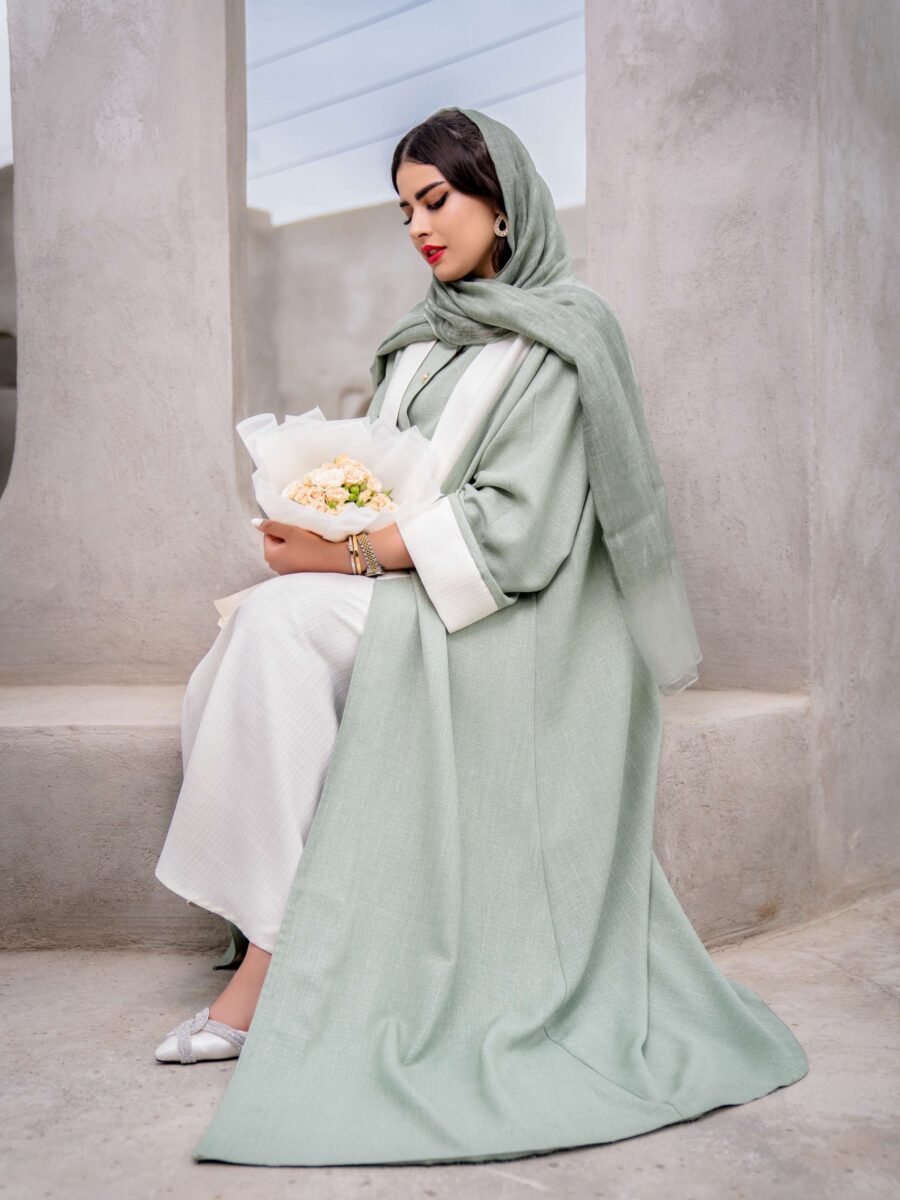 عبا VIP لوکس ماریه (سبز و استخوانی) - Image 2