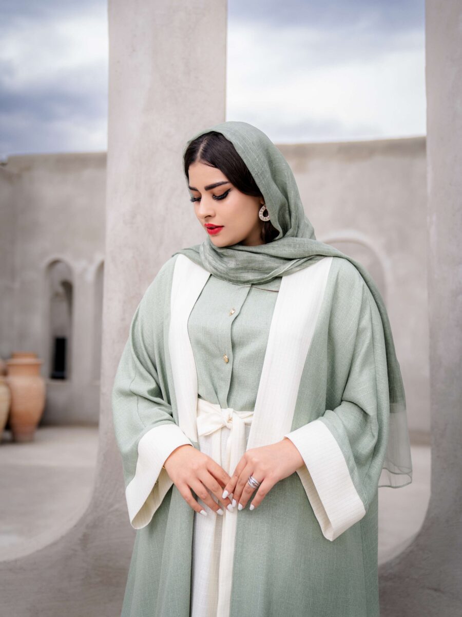 عبا VIP لوکس ماریه (سبز و استخوانی) - Image 4