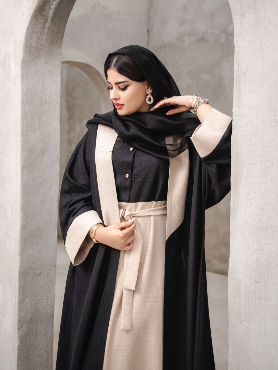 عبا VIP لوکس ماریه (مشکی و نخودی)