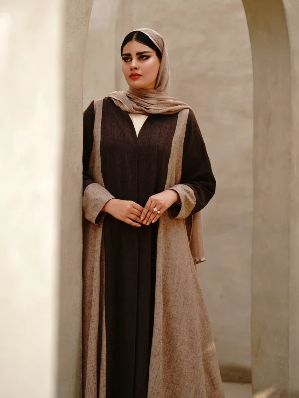 عبا فاخر ساغر (رنگ کرم قهوه ای)